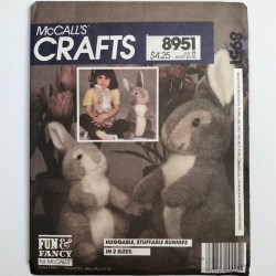 8951 MCCALLS 84 LARGE FURRY BUNNY, SMALL BUNNY PATTERN UNCUT